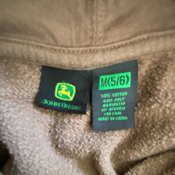 John Deere Tractor Brown Hoodie Pullover Sweatshirt Boy's Size 6 - Picture 6 of 7